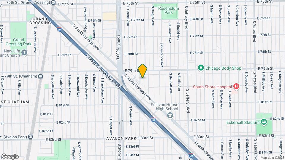 7933 S East End Ave Map and Location Details