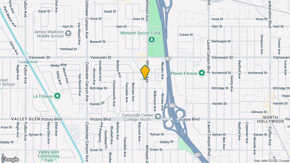 6625 Whitsett Ave Map and Location Details