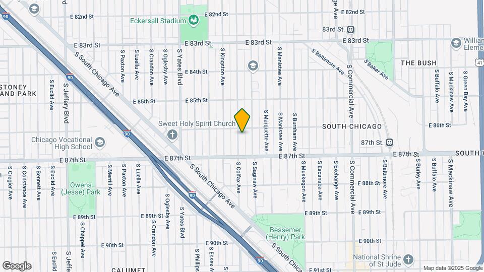 8615 S Colfax Ave, Unit Garden apt Map and Location Details