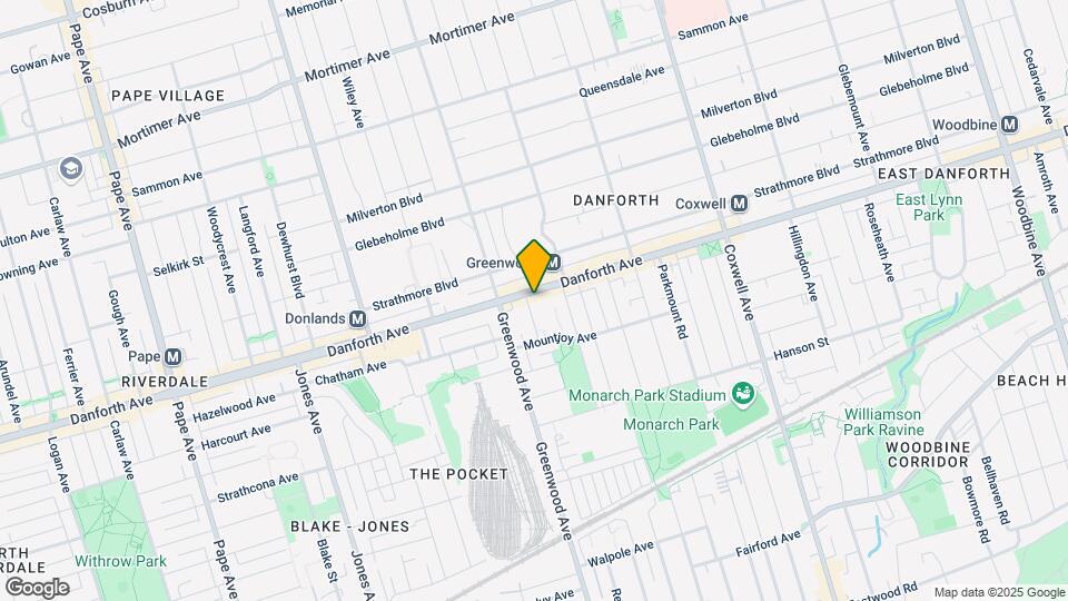 1229 Danforth Ave Map and Location Details