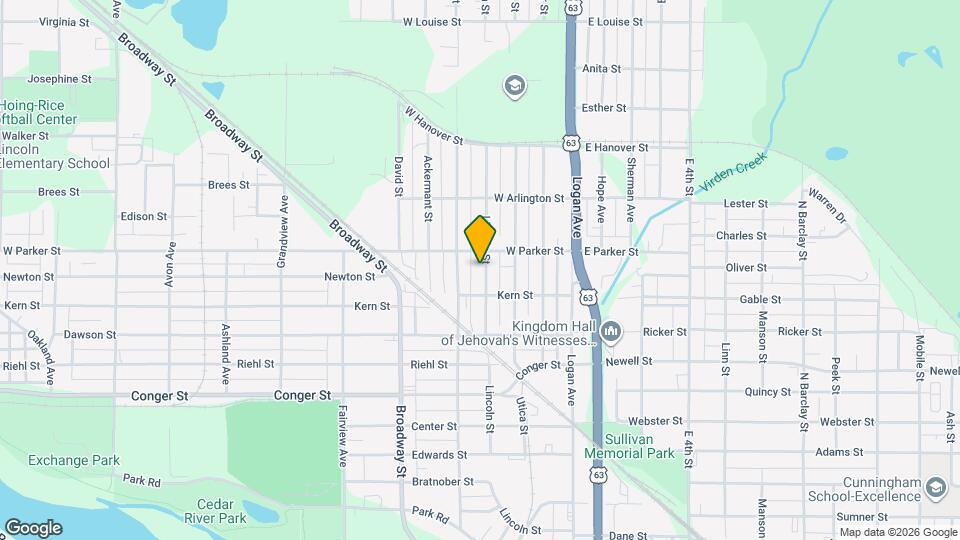 1027 Lincoln St Map and Location Details