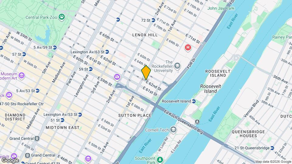 420 E 62nd St Mapa y Detalles de la Ubicación