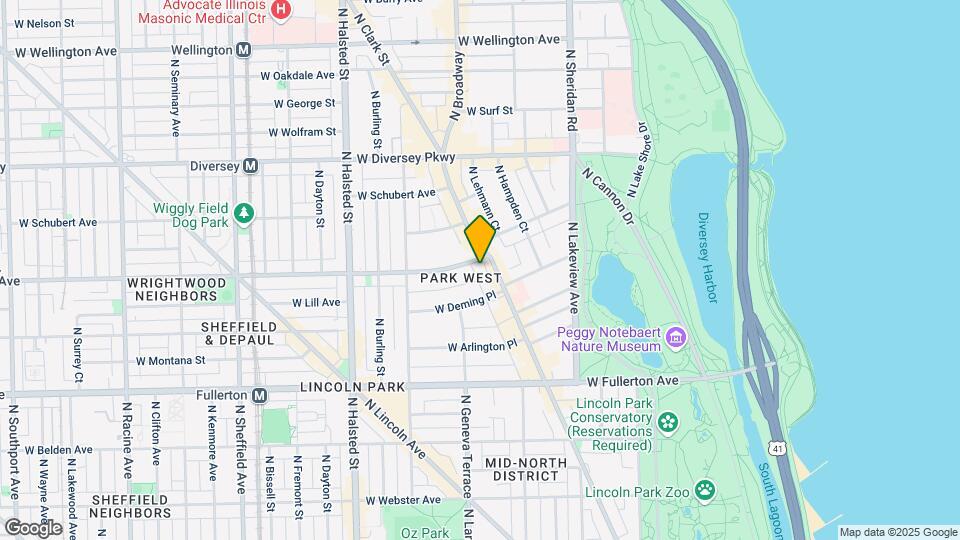 607 W Wrightwood Ave Mapa y Detalles de la Ubicación