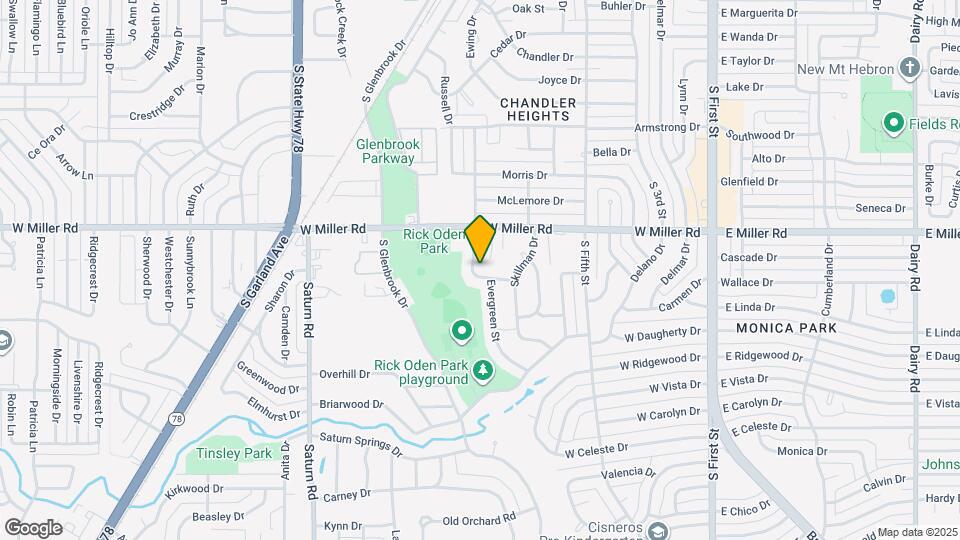 2038 Evergreen St Map and Location Details