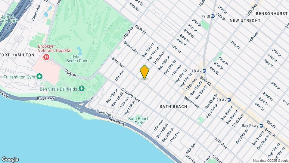1613 Bath Ave Map and Location Details