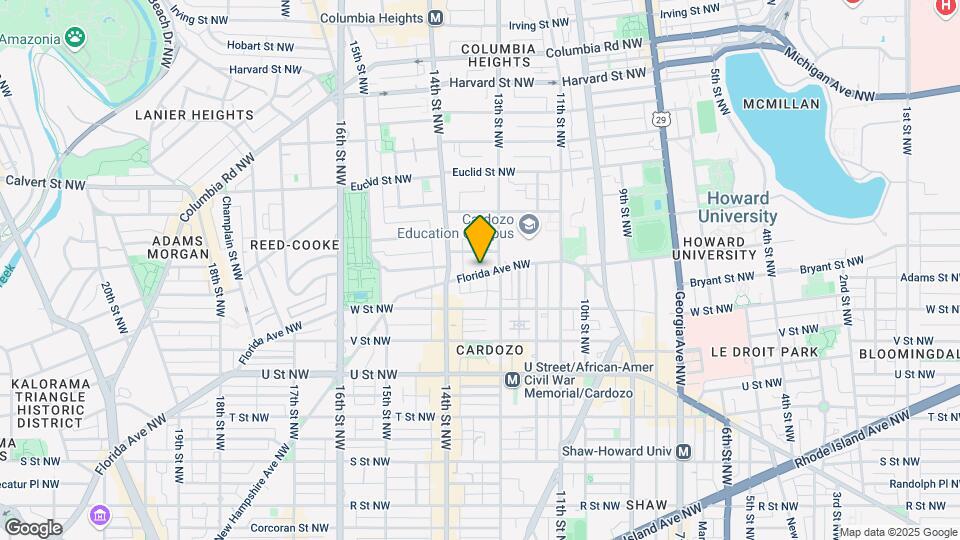 1323 Florida Ave NW, Unit 3 Map and Location Details