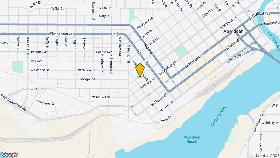 907 W 1st St Map and Location Details