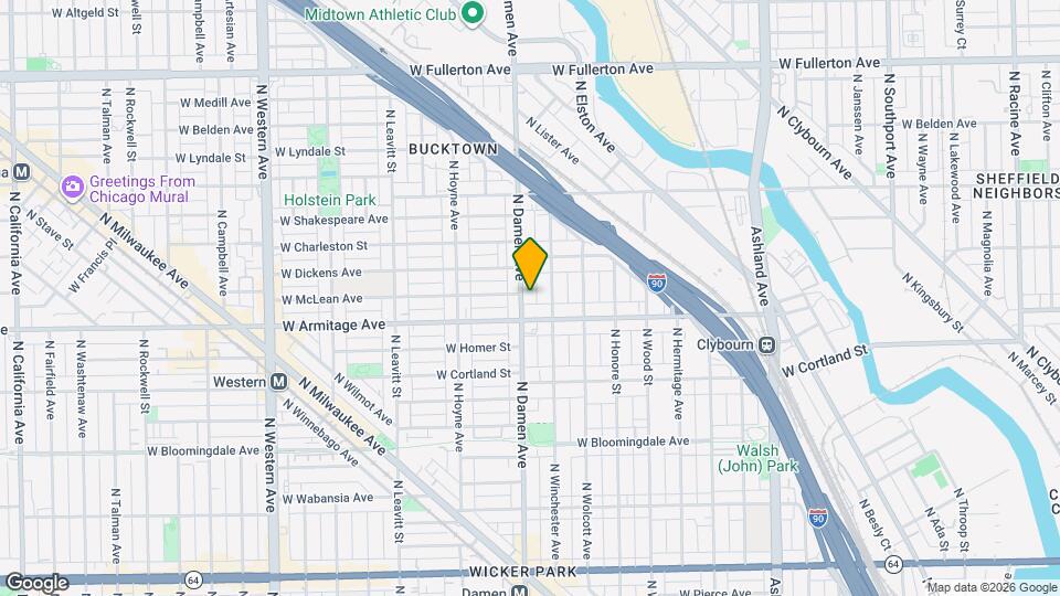 2019 N Damen Ave Map and Location Details