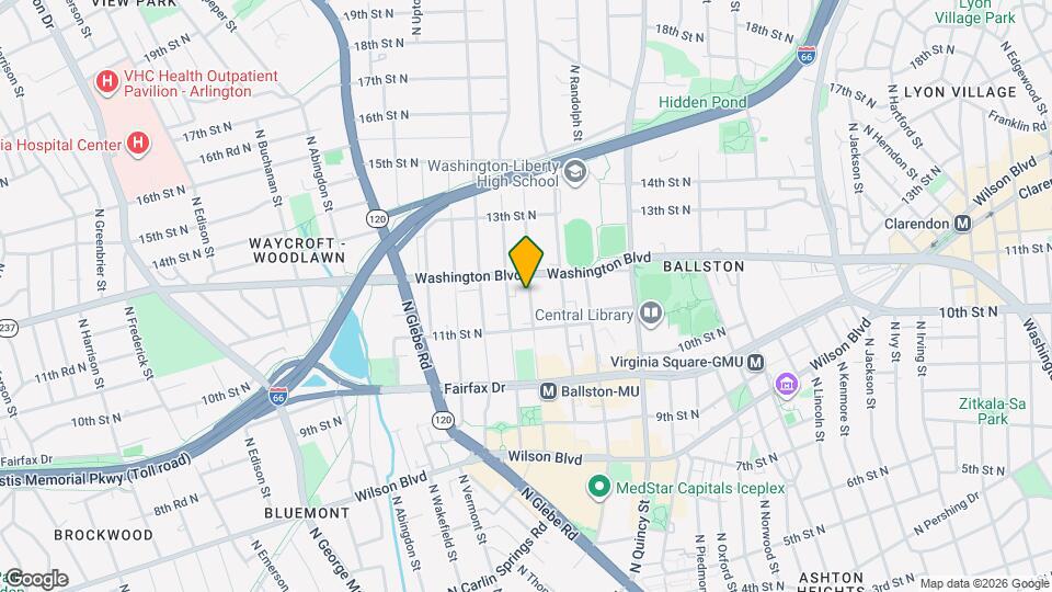 1126 N Stuart St Map and Location Details