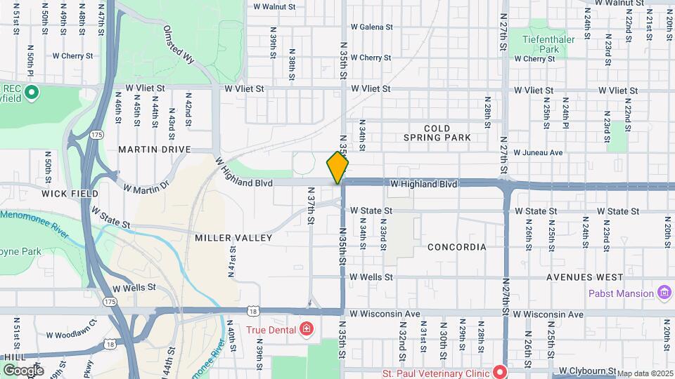 3509 W Highland Blvd Map and Location Details
