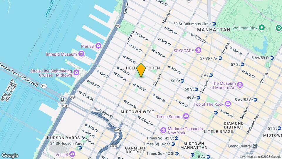 451 W 47th St Mapa y Detalles de la Ubicación