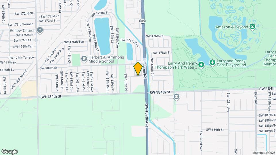 13750 SW 181st Terrace Map and Location Details