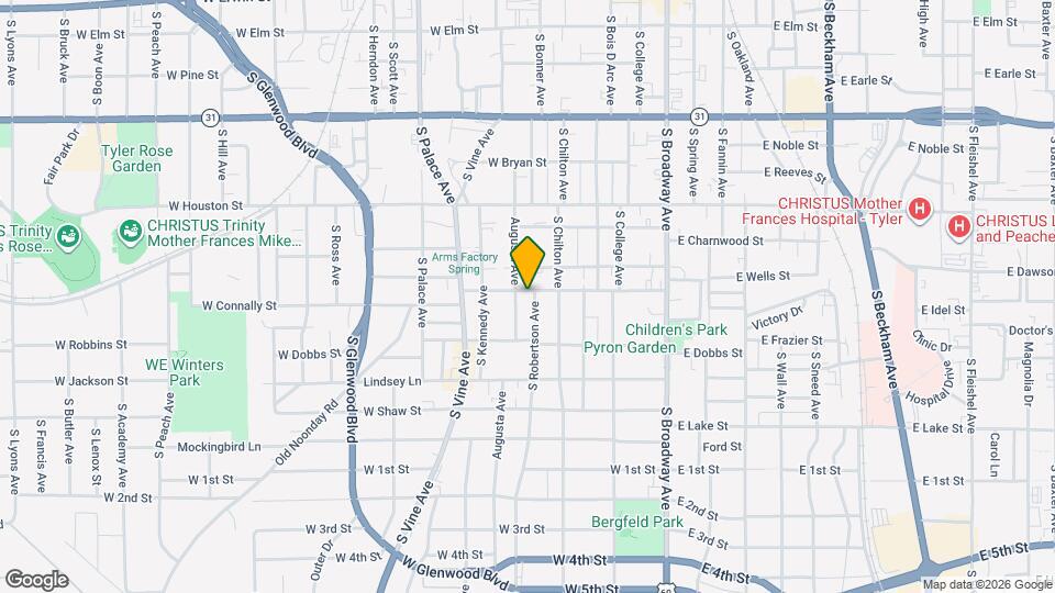 518 W Rusk St Map and Location Details