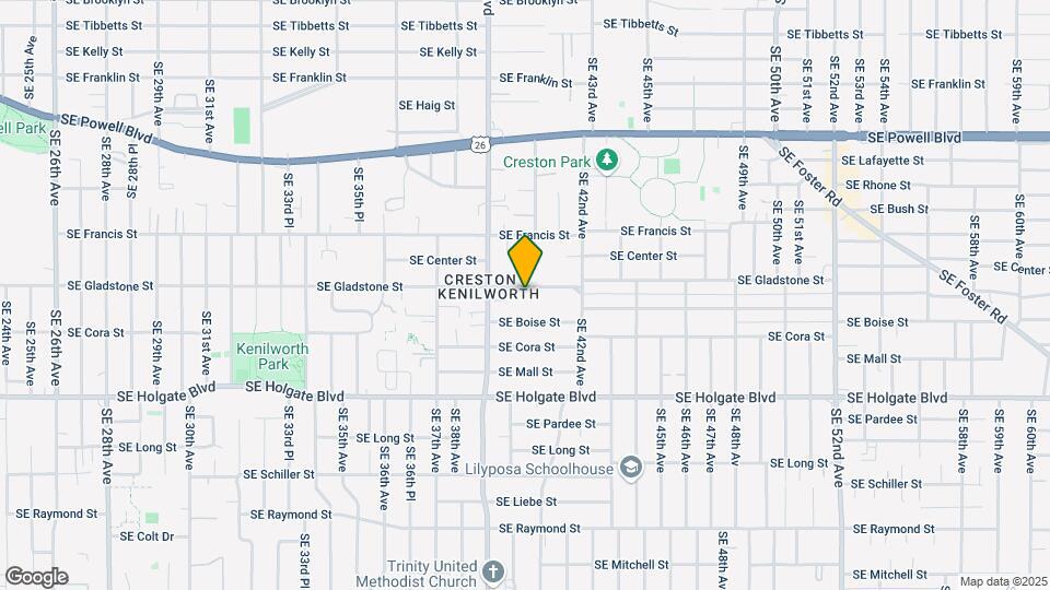 3970 SE Gladstone St Map and Location Details