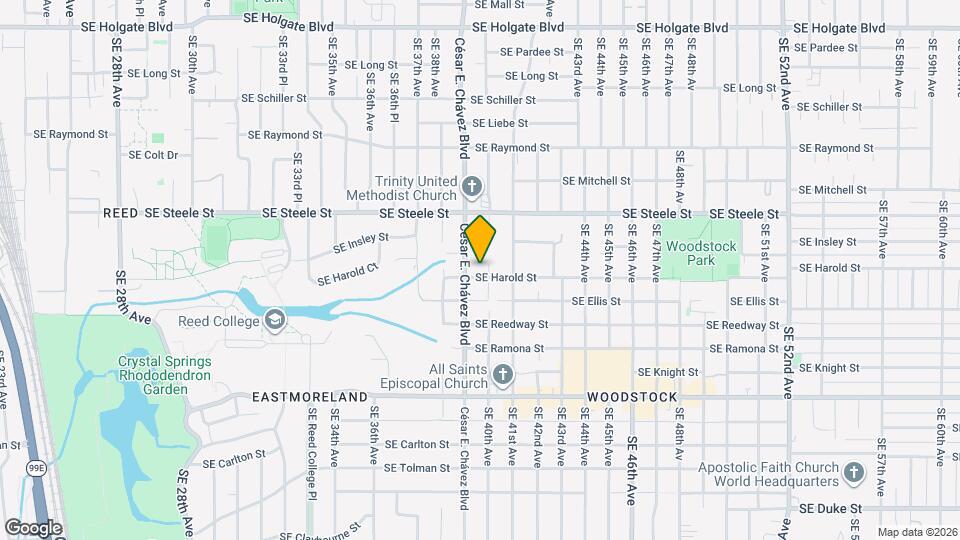 3925 SE Harold St, Unit Woodstock Apartment Mapa y Detalles de la Ubicación