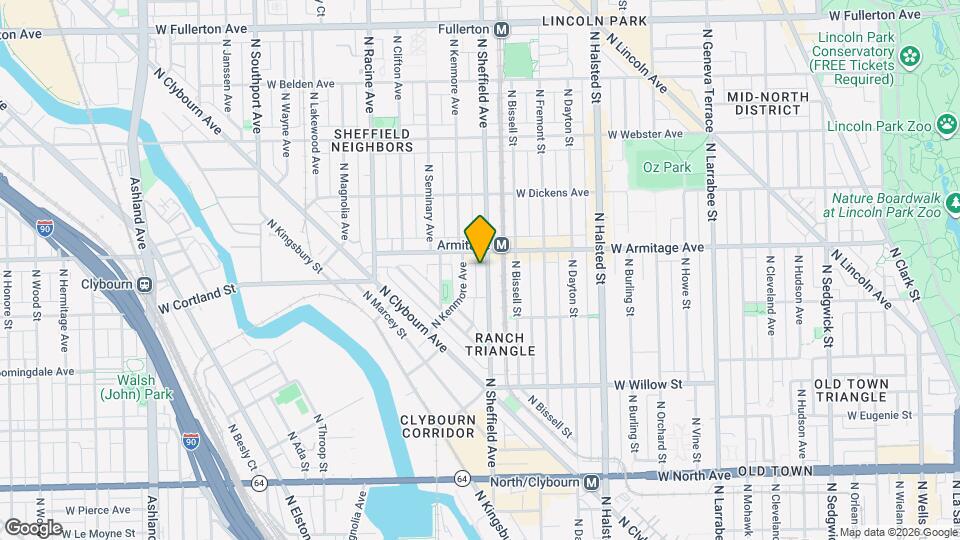 1954 N Sheffield Ave Map and Location Details