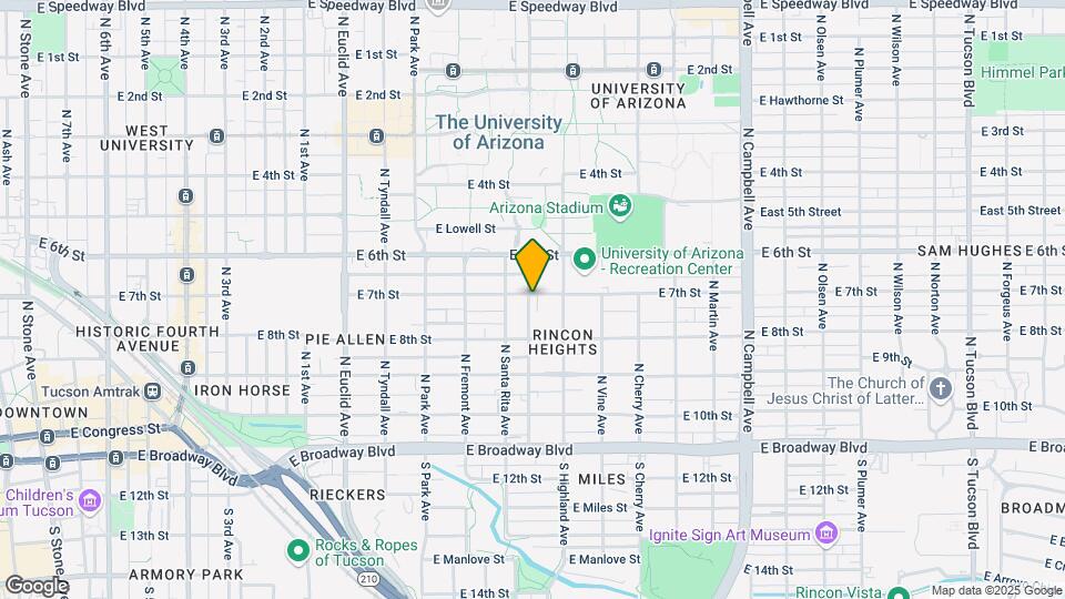 1300 E 7th St Map and Location Details