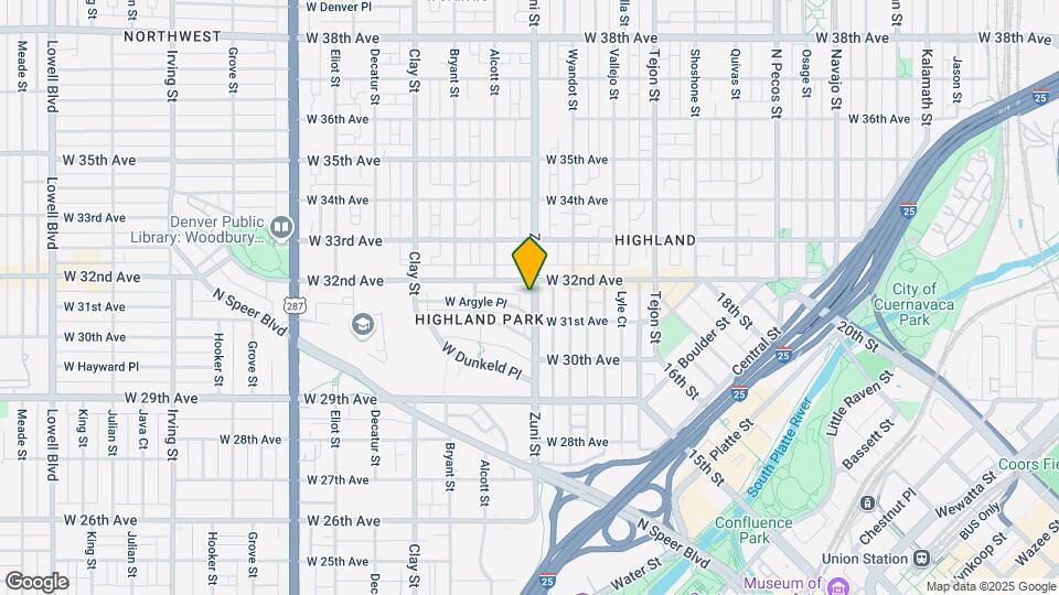 3131 Zuni St Map and Location Details