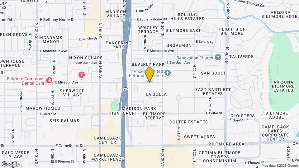 1901 E Missouri Ave Mapa y Detalles de la Ubicación
