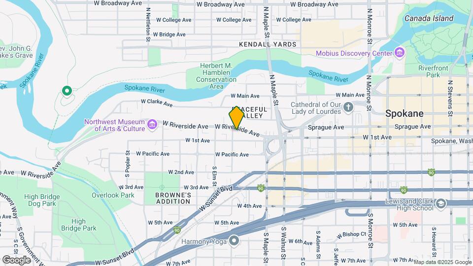 1721 W Riverside Ave Mapa y Detalles de la Ubicación