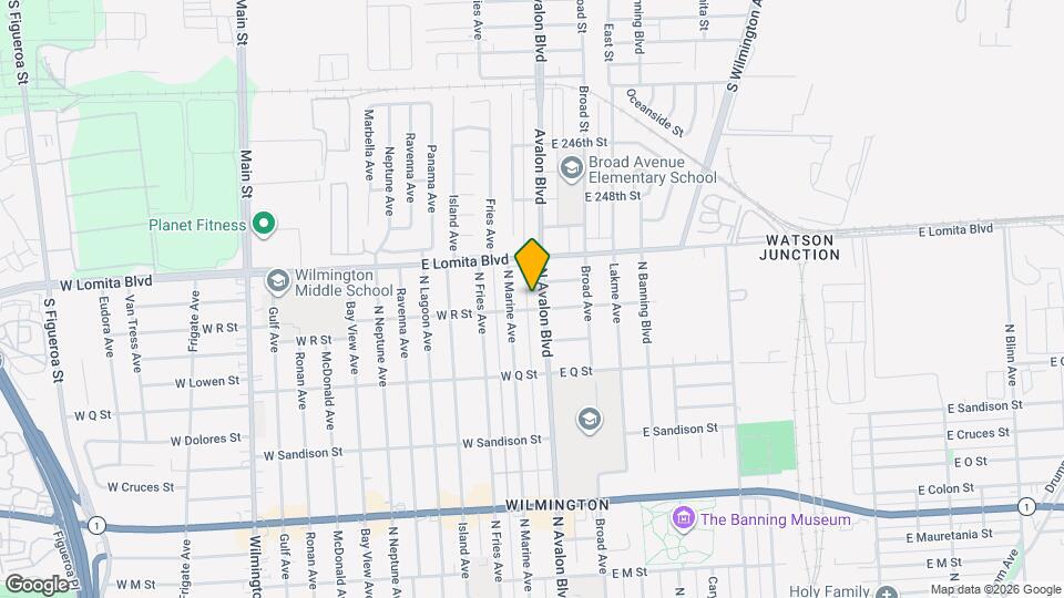 1711 N Avalon Blvd Mapa y Detalles de la Ubicación