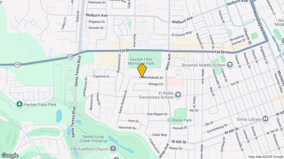 1088 Montebello Dr Map and Location Details