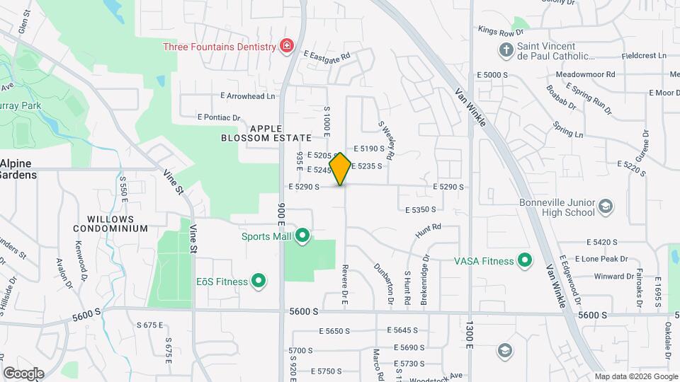 1034 E 5290 S Map and Location Details