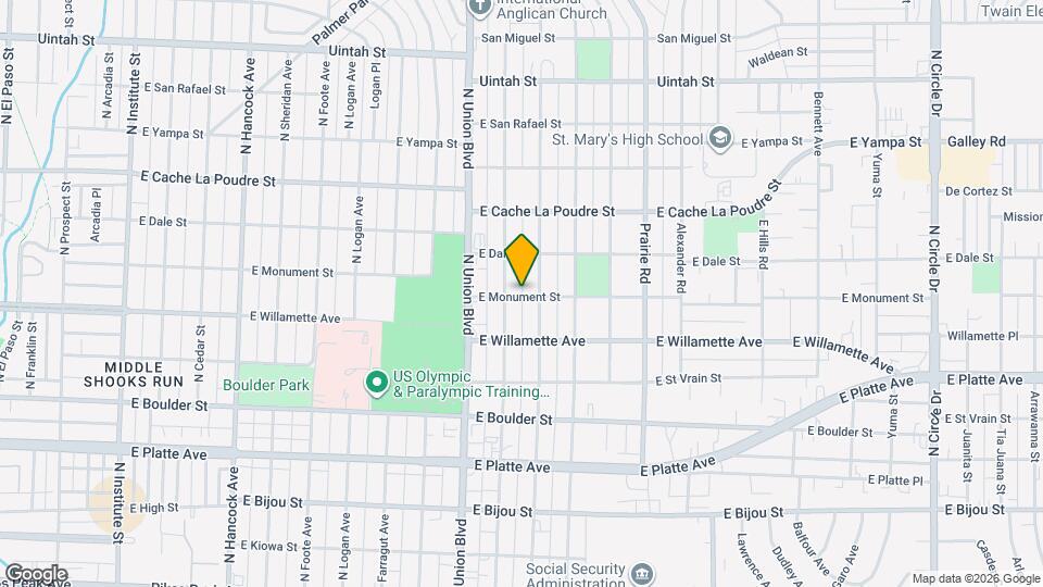 1916 E Monument St Map and Location Details