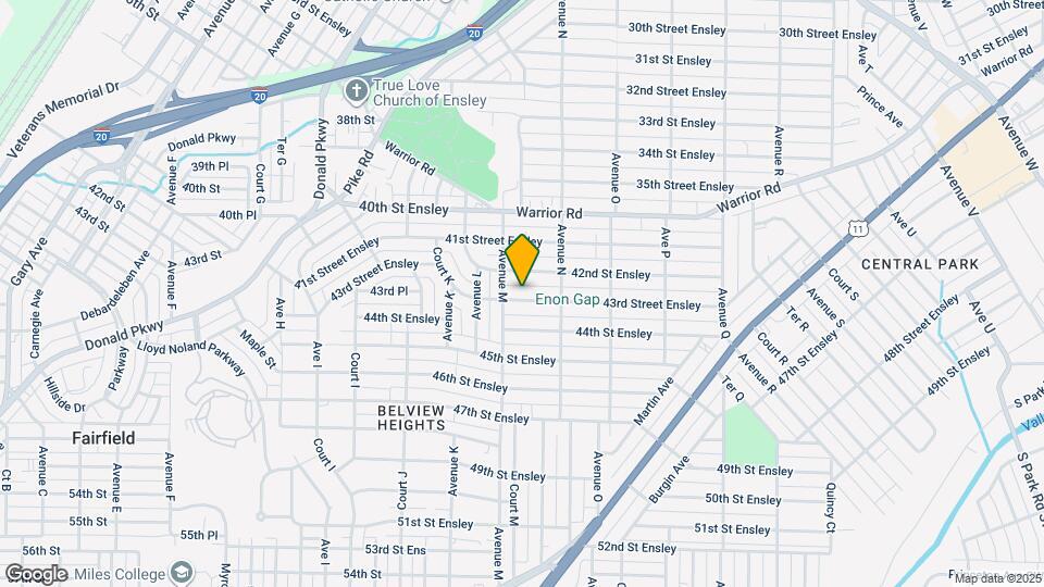 1316 43rd Street Ensley Mapa y Detalles de la Ubicación