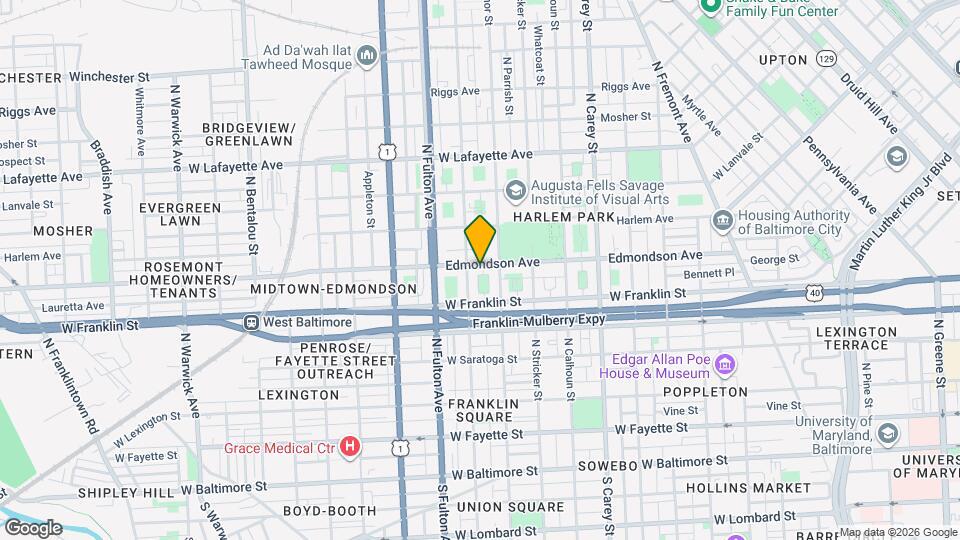 1625 Edmondson Ave, Unit 2 Mapa y Detalles de la Ubicación