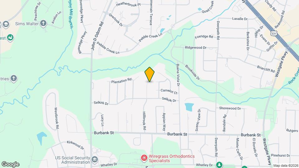 1210 Hillbrook Rd Map and Location Details