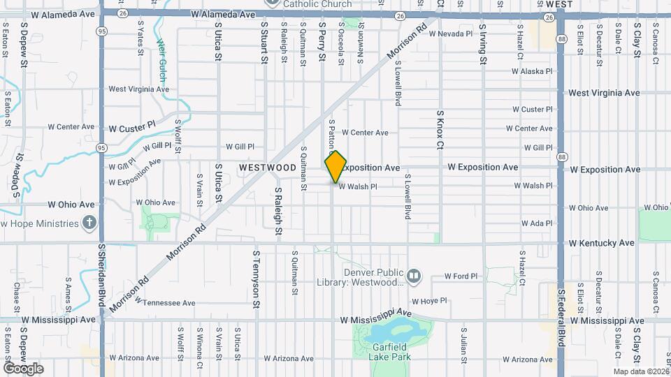 3936 W Walsh Pl Map and Location Details