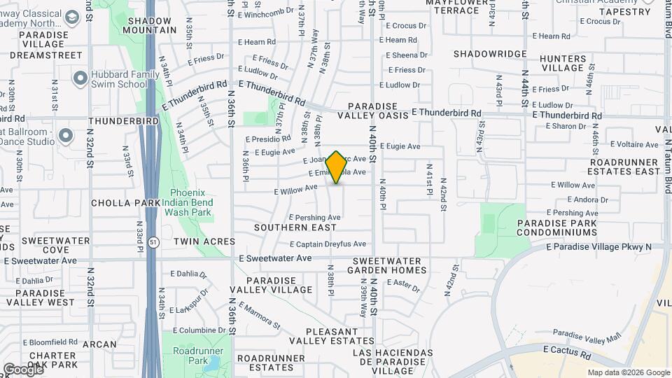 3835 E Willow Ave Map and Location Details