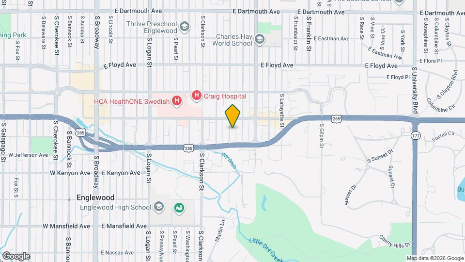3544 S Ogden St Map and Location Details