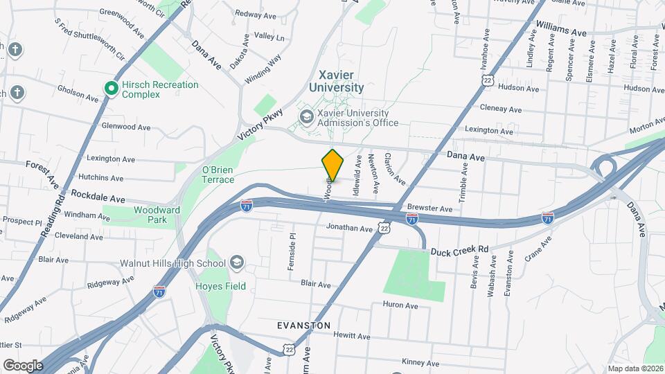 3550 Woodburn Ave Map and Location Details