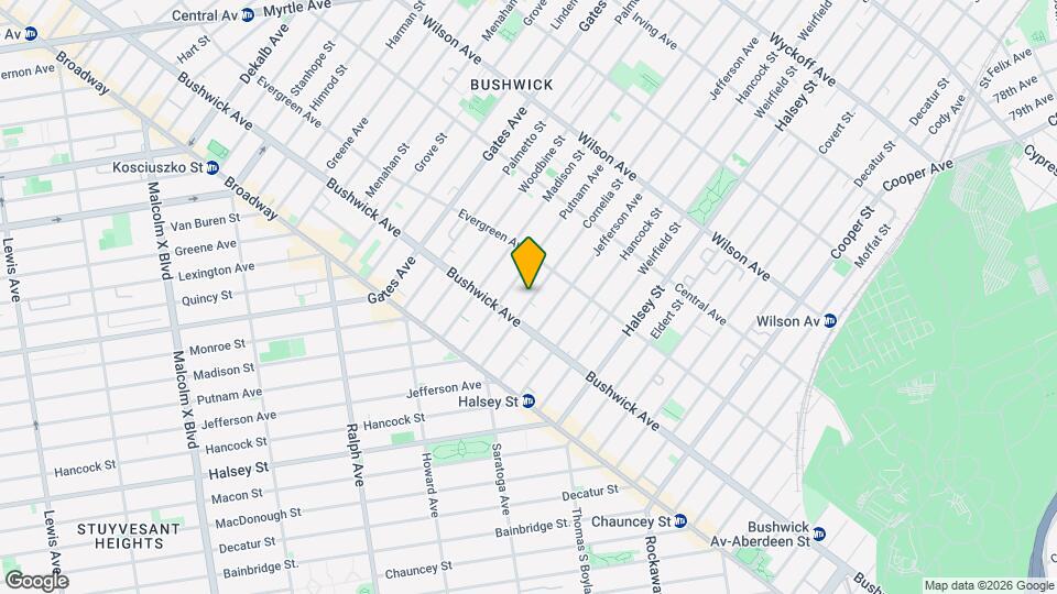 Gut-Renovated 3BR + Massive Finished Basement | Backyard, Laundry & HVAC | Bushwick, Unit 1L Map and Location Details