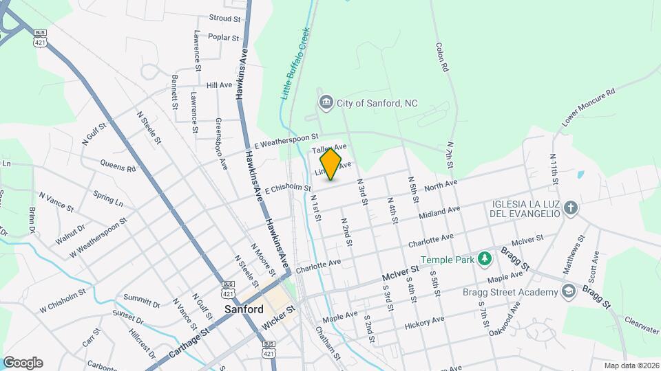 215 Temple Ave Map and Location Details