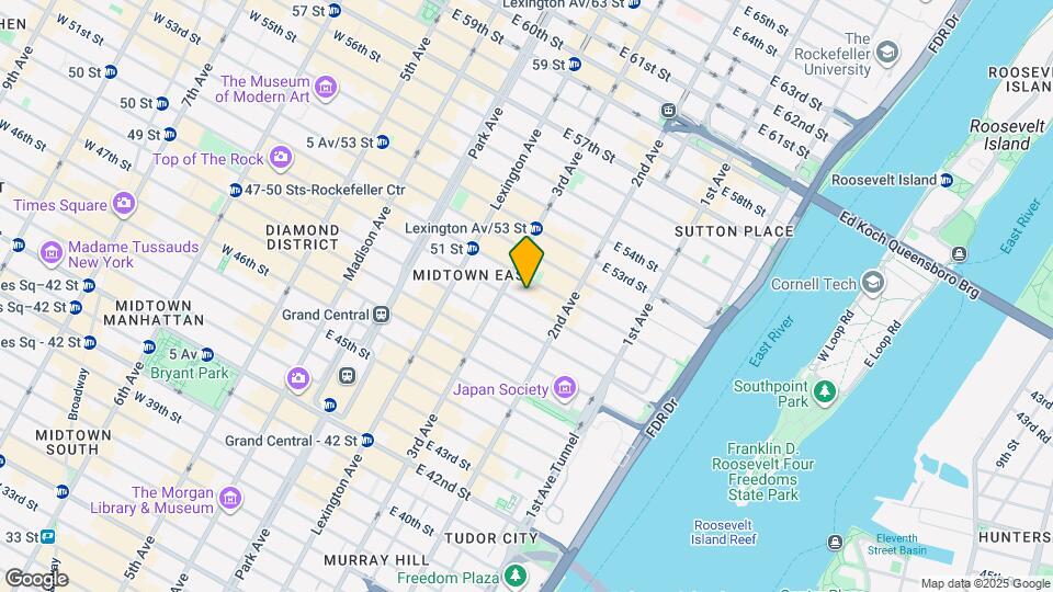 221 E 50th St Map and Location Details