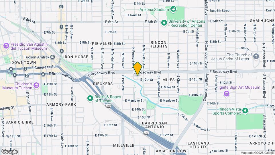 1119 E 12th St, Unit Studio Map and Location Details