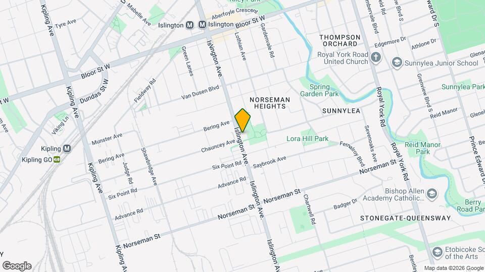 1115 Islington Ave. Map and Location Details