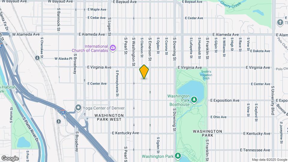 580 S Clarkson St Map and Location Details
