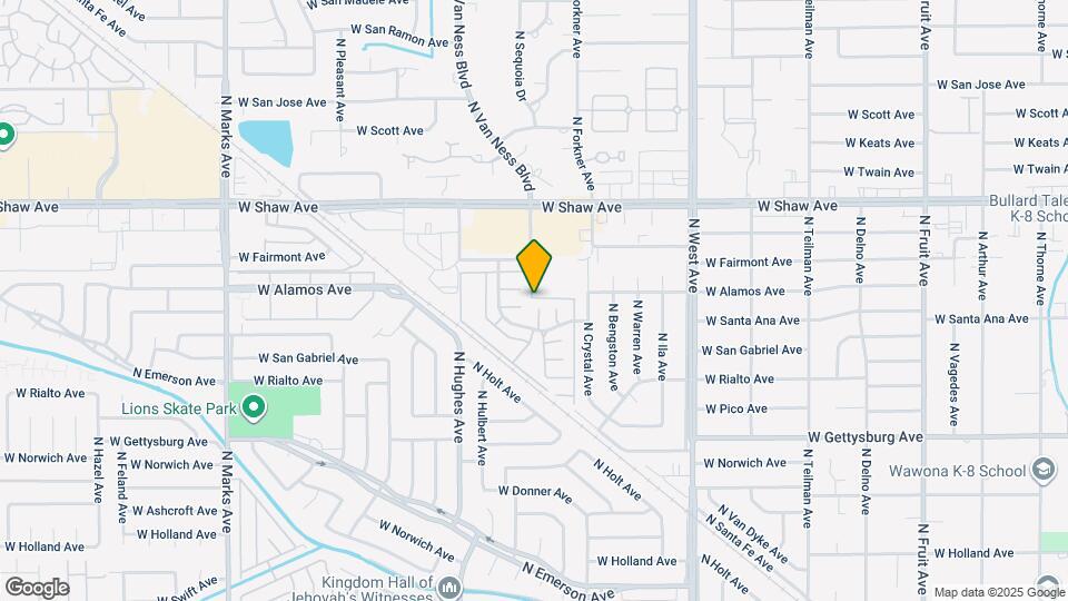 1846 W Santa Ana Ave Map and Location Details