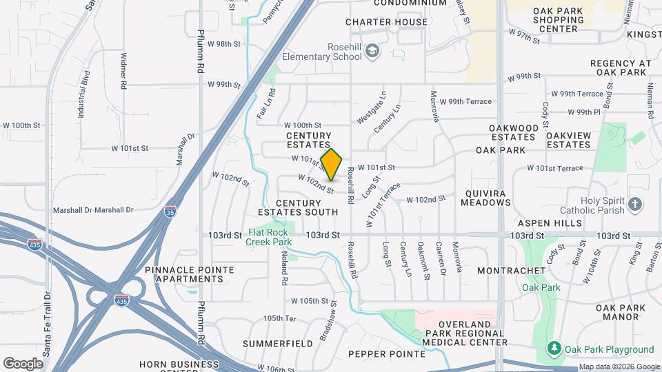 12908 W 102nd St Map and Location Details