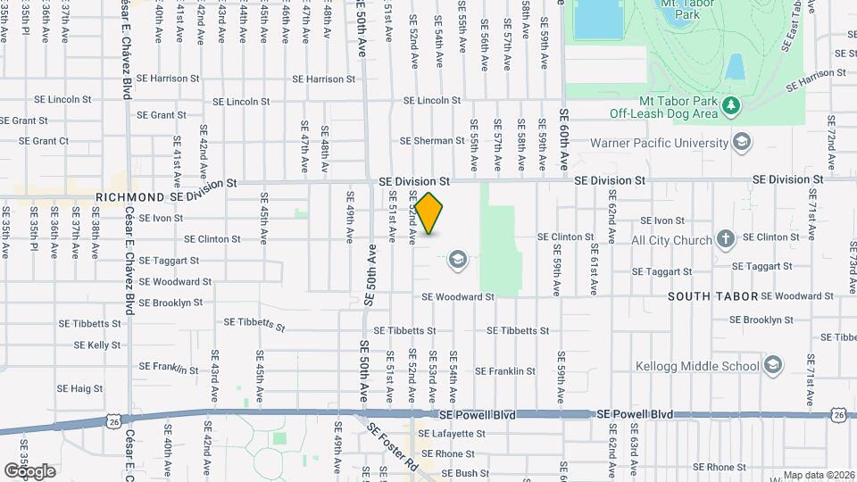 5226 SE Clinton St Map and Location Details