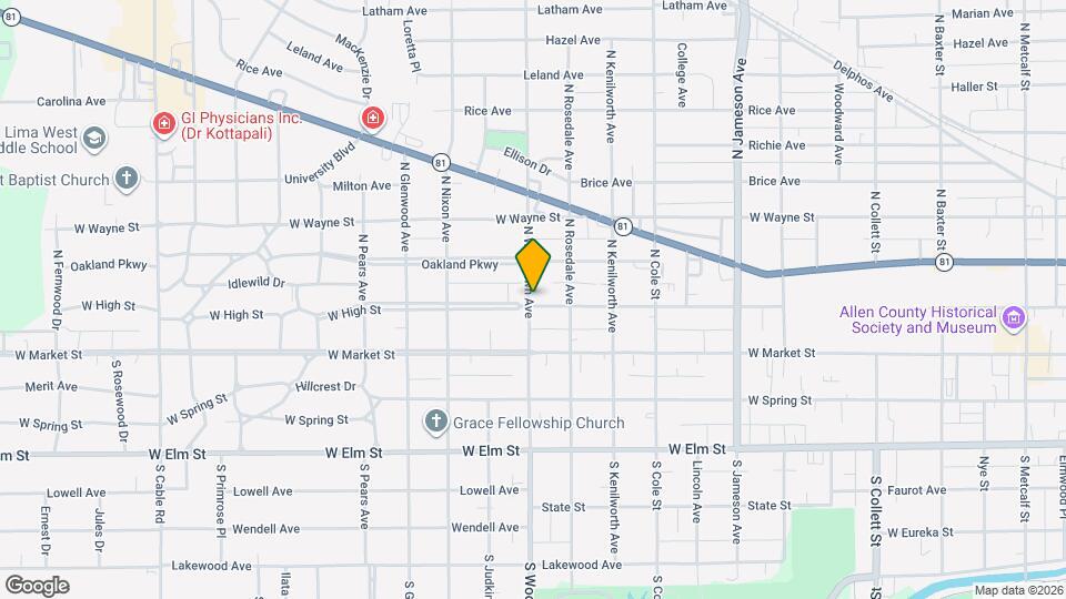 1436 W High St Map and Location Details