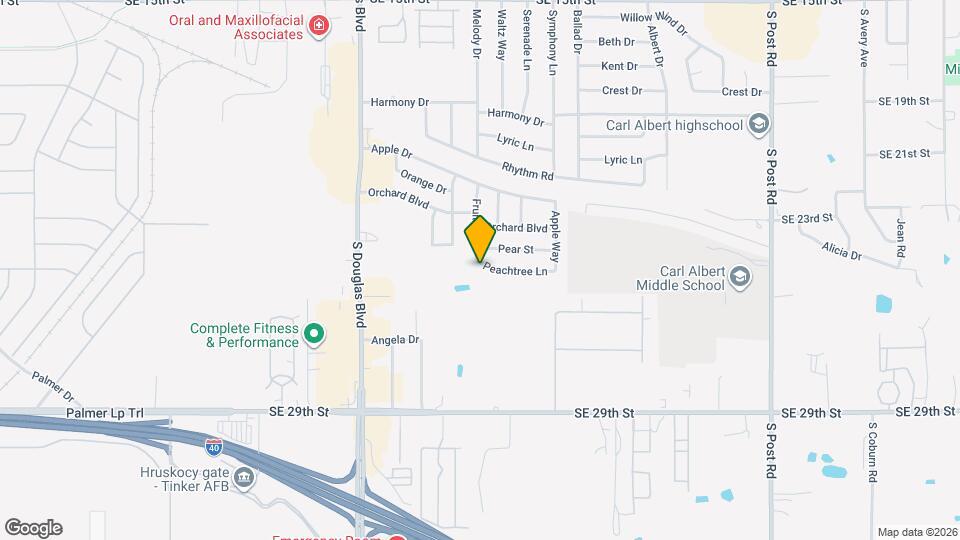 9312 Peachtree Ln Map and Location Details