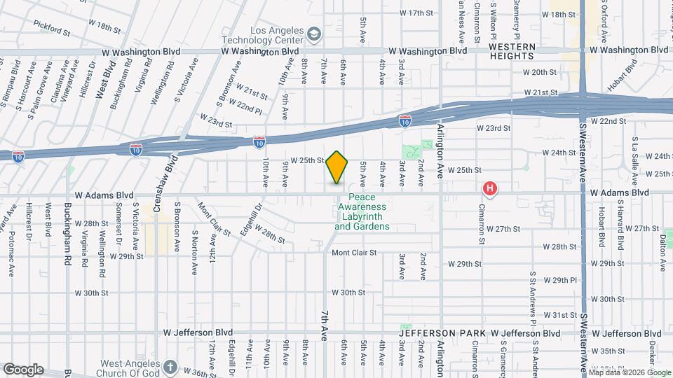 3611 W Adams Blvd Map and Location Details