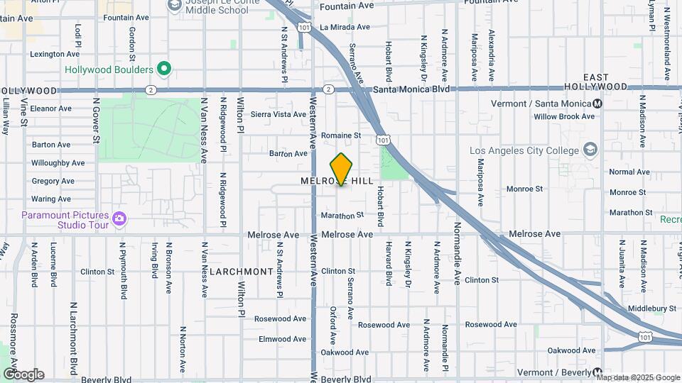 852 N Oxford Ave Map and Location Details