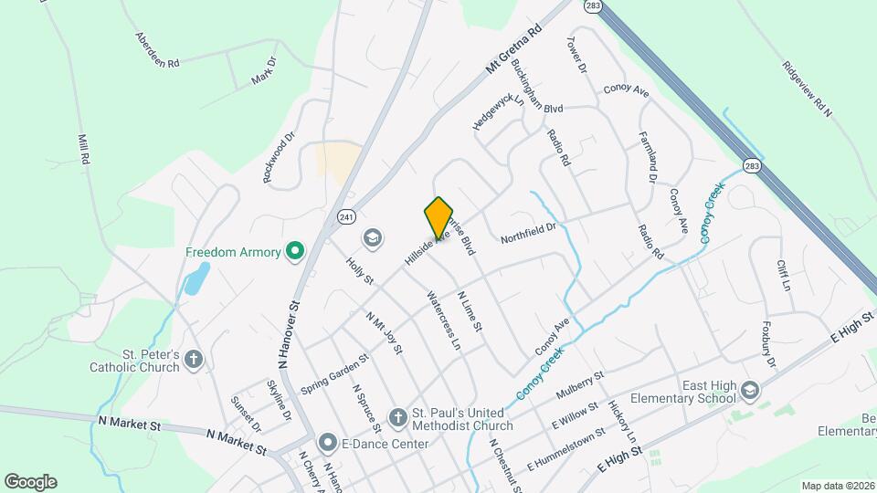 424 Hillside Ave Map and Location Details