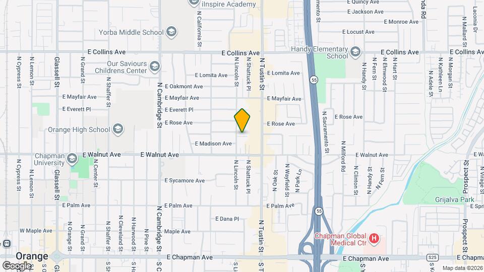 1513 E Orange Grove Ave Mapa y Detalles de la Ubicación